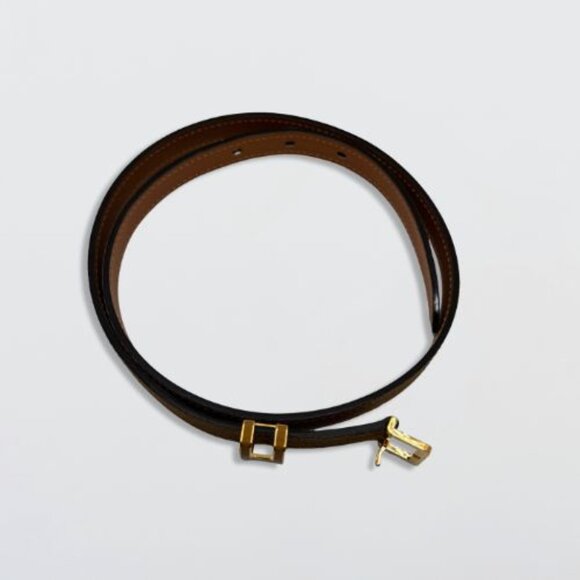 Hermès Pop H 15 Leather Belt Veau Epsom Gold-Plated Buckle 2S Sesame Unisex 70cm - Picture 4 of 16